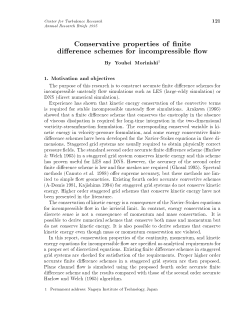 Conservative properties of nite di erence schemes for