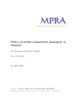 Policy of airline competition &tilde;monopoly or duopoly