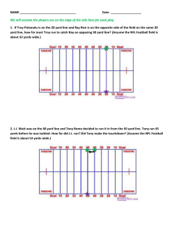 The players are approximately 43 yards apart initially using the