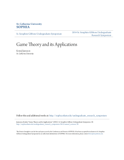 Game Theory and its Applications