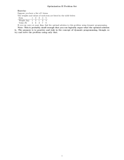 Optimization II Problem Set Exercise Suppose you have a list of 5