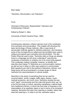 Semiotics, Structuralism, and Television