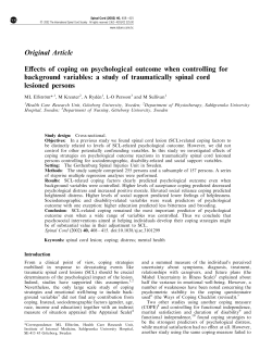 E ects of coping on psychological outcome when controlling for