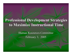 Professional Development Strategies to Maximize Instructional Time