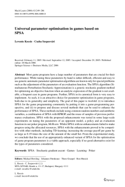 Universal parameter optimisation in games based on SPSA
