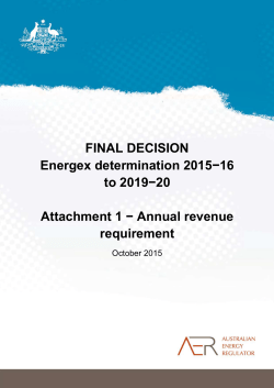Attachment 1 - Annual Revenue Requirement