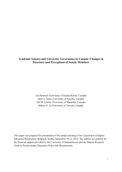 Academic Senates and University Governance in
