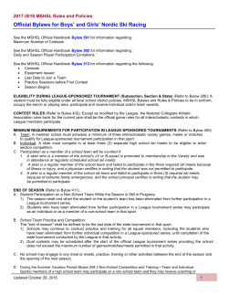 Official Bylaws for Boys` and Girls` Nordic Ski Racing
