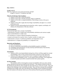 Baseball Pitches: In Class Activity Data Sheet for Dartboard