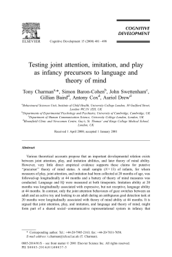 Testing joint attention, imitation, and play as infancy precursors to