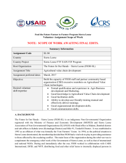 Feed the Future Farmer to Farmer Program Sierra Leone Volunteer