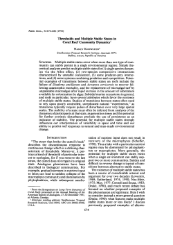 Thresholds and Multiple Stable States in Coral