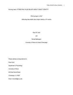 False beliefs about identity 1 Running head: ATTRIBUTING FALSE