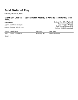 Band Order of Play - Winnipeg Scottish Festival