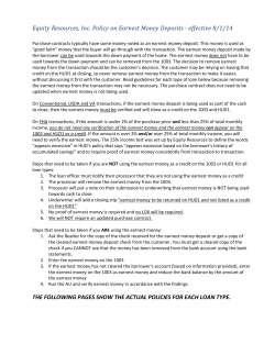 If the earnest money deposit is being used as