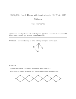CS420/520: Graph Theory with Applications to CS, Winter 2016