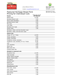 Pastured Heritage-Breed Pork Pricing for Individual Cuts
