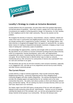 Locality`s Strategy to create an Inclusive Movement