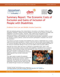 The Economic Costs of Exclusion and Gains of Inclusion of People
