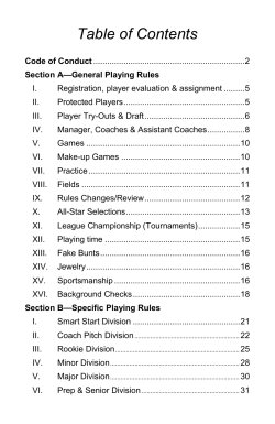 Playing Rules - South Lakeland Babe Ruth League