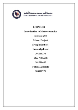 202 Micro. Project Group members: Lena Alqahtani 201000236 May
