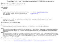 Uplink Open Loop Power Control Recommendations for IEEE