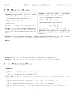 2 The Mean Value Theorem 3 - Michigan State University
