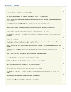 Plan My Move - Checklist
