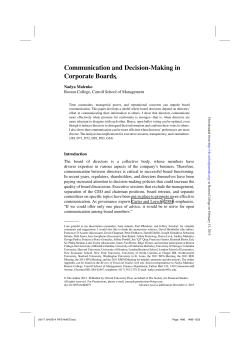 Communication and Decision-Making in Corporate