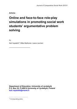 Online and face-to-face role-play simulations in