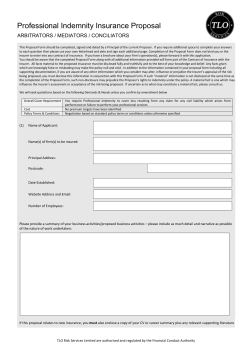 Proposal Form - Barristers Indemnity