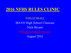 2016 NFHS Rules Clinic - Maine Association of Volleyball Officials