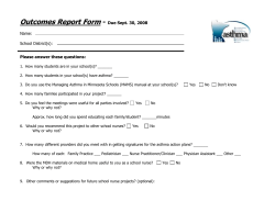 Outcomes Report Form - Minnesota Department of Health