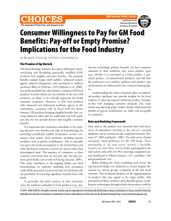 Consumer Willingness to Pay for GM Food Benefits
