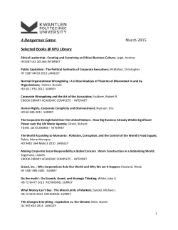 A Dangerous Game March 2015 Selected Books