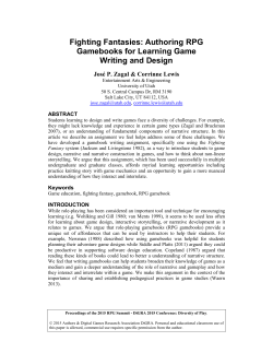 Fighting Fantasies: Authoring RPG Gamebooks for Learning Game