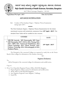 Conduct of Theory Examination during April-2017