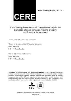 Firm Trading Behaviour and Transaction Costs in the