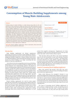 Consumption of Muscle Building Supplements among Young Male