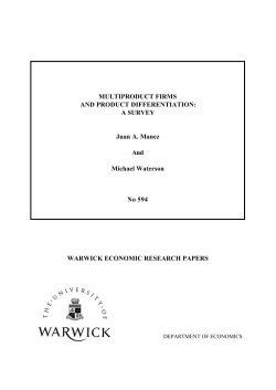 MULTIPRODUCT FIRMS AND PRODUCT DIFFERENTIATION: A