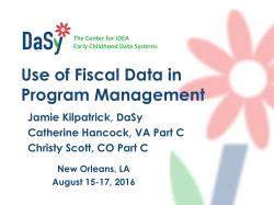 Use of Fiscal Data in Program Management