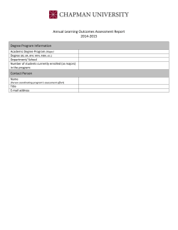 2014-2015 Annual Learning Outcomes Assessment Report Template