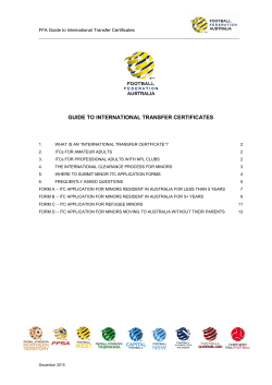 2016 FFA Guide to International Transfer Certificates