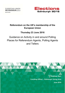Guidance on Activity in and around Polling Places for Referendum