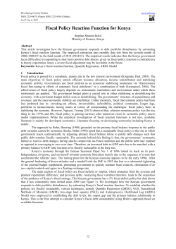 Fiscal Policy Reaction Function for Kenya