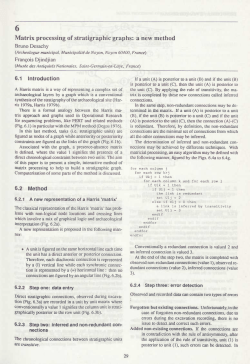 Matrix processing of stratigraphie graphs: a new method