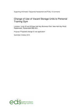 Change of Use of Vacant Storage Units to Personal Training Gym