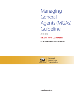Managing General Agents - Financial Institutions Commission