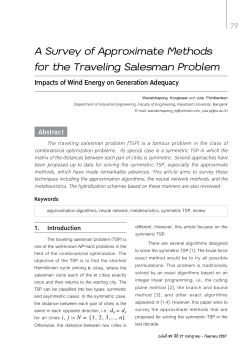 A Survey of Approximate Methods for the Traveling Salesman Problem
