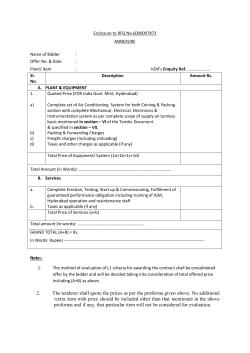 2. The tenderer shall quote the prices as per the proforma given